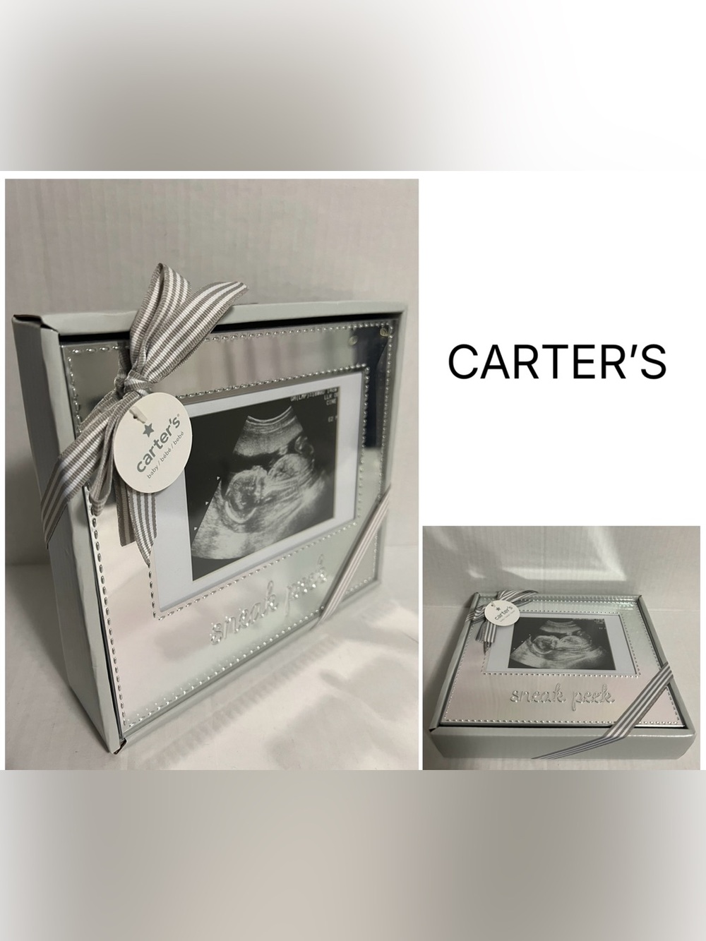 CARTER’S - NWT - 4”X6” - SNEAK PEEK SILVER KEEPSAKE PHOTO FRAME